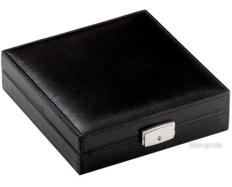 Reisehumidor Leder schwarz 20x20x5.5cm