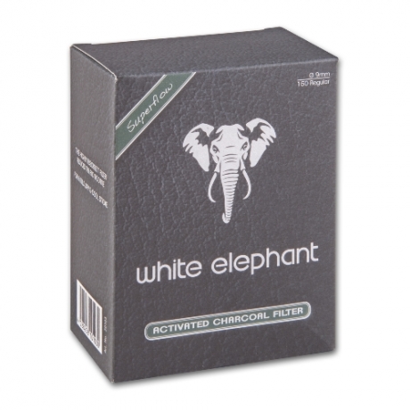 Pfeifenfilter White Elefant Superflow Aktivkohle 9mm 150 Stck